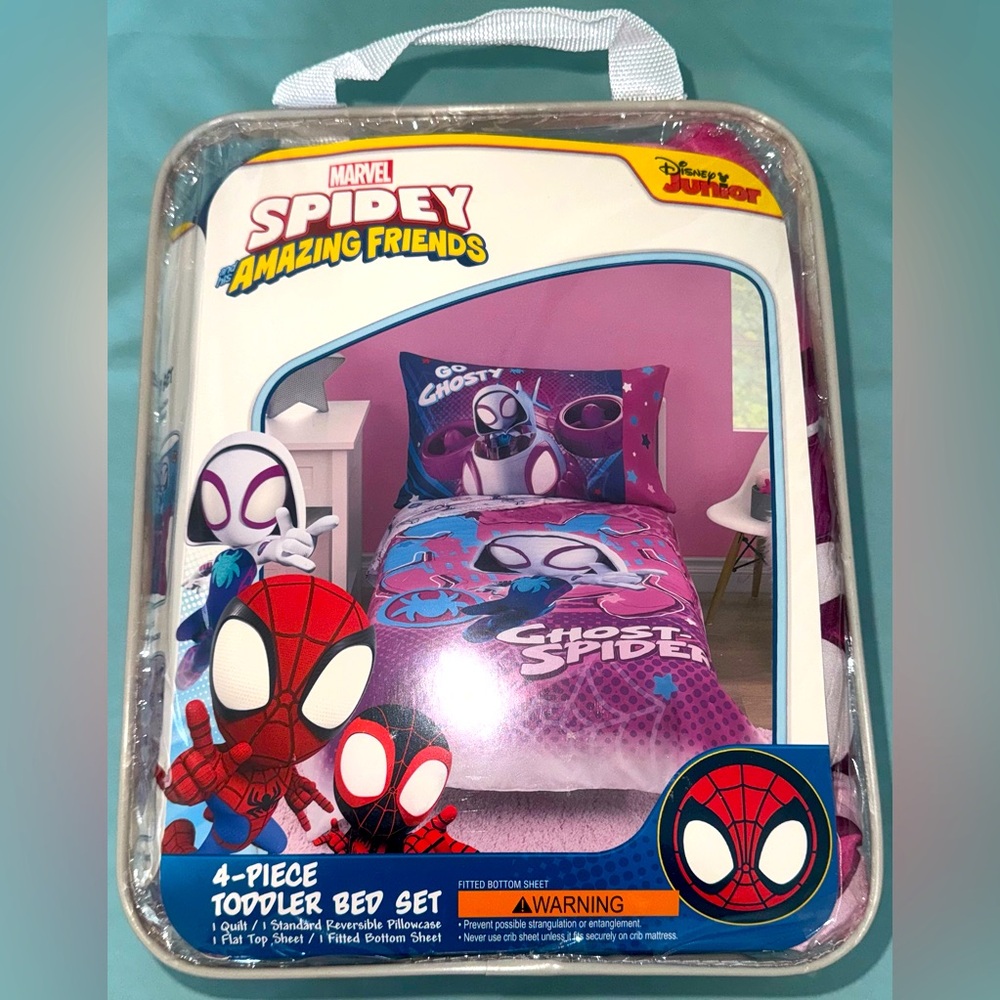 4pc Toddler Disney Ghost Spider Bed Set